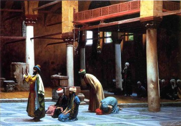 Religieuse œuvres - Prière dans la mosquée arabe Jean Leon gerome islamique